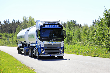 Image showing Volvo FH16 Tank Truck Trucking in the Summer