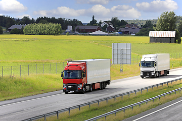 Image showing Two Renault Trucks T Temperature Controlled Transport