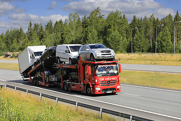 Image showing Mercedes-Benz Actros Vehicle Carrier on the Move