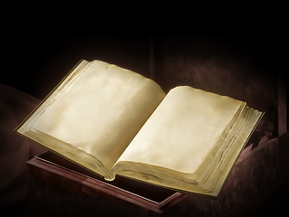 Image showing Old book in dark ambiance