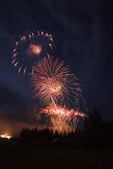 Image showing Fireworks in the dawn sky