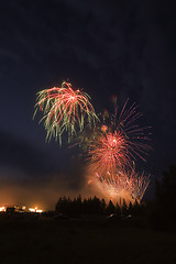 Image showing Multicolored fireworks