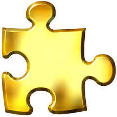 Image showing 3D Golden Puzzle Piece