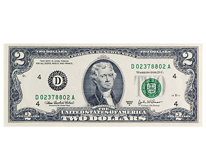 Image showing Two Dollars Bill