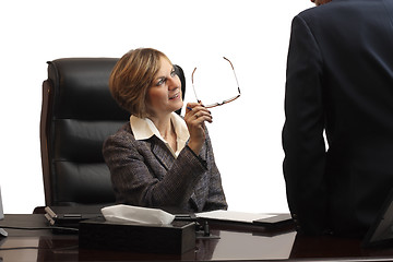 Image showing Woman Executive in team meeting