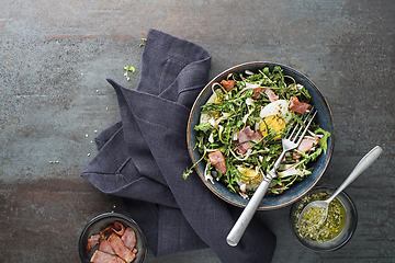 Image showing Dandelion salad bacon