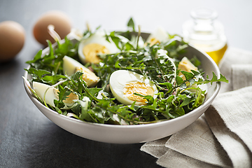 Image showing Dandelion salad eggs