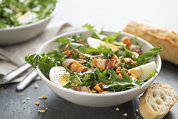 Image showing Dandelion salad bacon