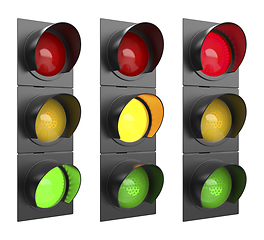 Image showing Set of traffic lights