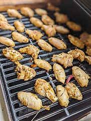 Image showing Chicken meat fried on a barbecue grill