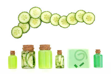 Image showing Cucumber Skincare and Body Care Treatment