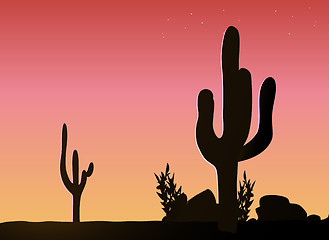 Image showing Evening Desert Scene