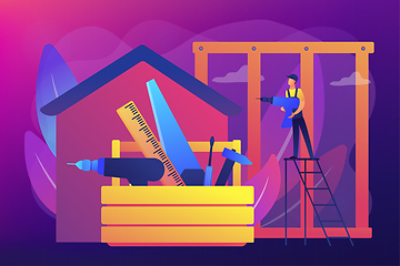 Image showing Carpenter services concept vector illustration