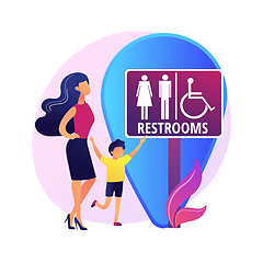 Image showing Public restrooms vector concept metaphor