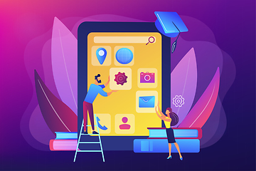 Image showing Mobile app development courses concept vector illustration