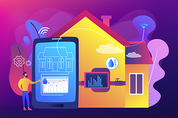 Image showing Water contamination detection system concept vector illustration