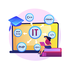 Image showing Online IT courses vector concept metaphor