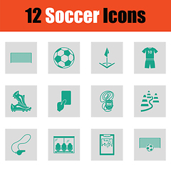 Image showing Set of soccer icons