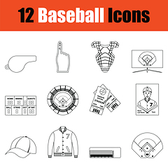 Image showing Baseball icon set