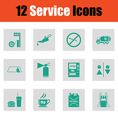 Image showing Set of twelve Petrol station icons