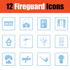 Image showing Set of fire service icons