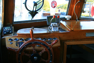 Image showing Rudder on an old motor boat