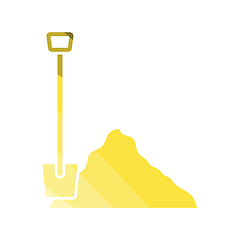 Image showing Icon of Construction shovel and sand