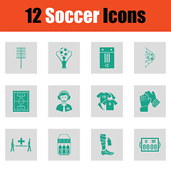 Image showing Set of soccer icons