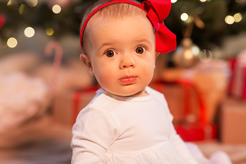 Image showing beautiful baby girl on christmas