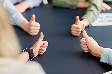 Image showing close up of business team showing thumbs up