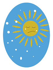 Image showing Winter sun with snowflakes vector or color illustration