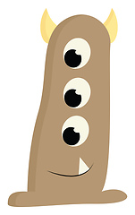 Image showing Monster with three eyes vector or color illustration