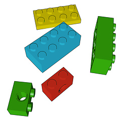 Image showing The colored blocks toy vector or color illustration