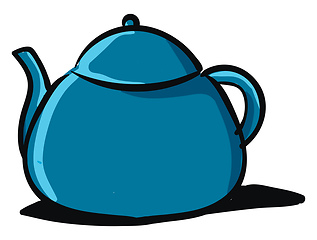 Image showing Clipart of a blue-colored teapot vector or color illustration