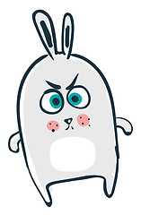 Image showing An angry rabbit vector or color illustration