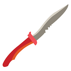 Image showing Hunter knife with handle vector or color illustration