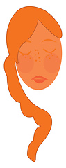 Image showing A girl with freckles vector or color illustration