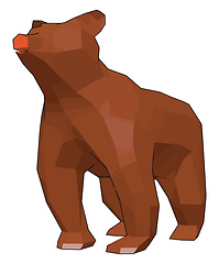 Image showing A cute brown bear picture vector or color illustration