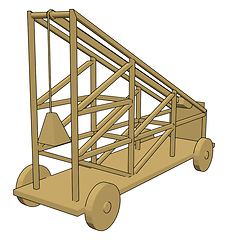Image showing Simple grey construction transport vehicle with platform vector 