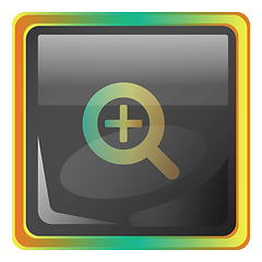 Image showing ZoomIn grey vector icon illustration with colorful details on wh