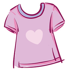Image showing A pink heart t-shirt vector or color illustration