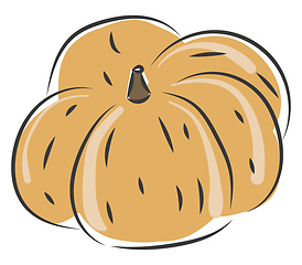 Image showing A large ripe pumpkin vector or color illustration