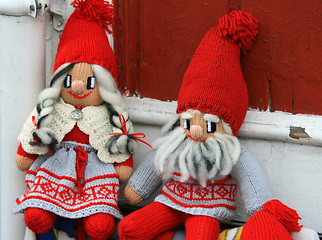 Image showing Mr and mrs santa puppet