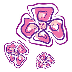 Image showing Three flowers vector or color illustration