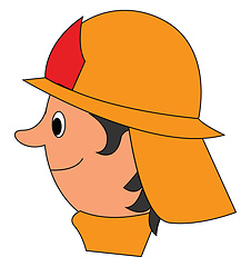 Image showing Cartoon fireman set isolated white background viewed from the si