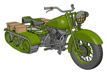 Image showing 3D vector illustration on white background  of a military motorc