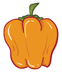 Image showing Orange colored pepper, vector or color illustration.