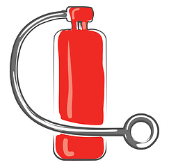 Image showing Clipart of red-colored fire extinguisher vector or color illustr