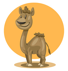 Image showing Brown camel, vector color illustration.