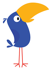 Image showing Little blue bird with a yellow beakillustration vector on white 